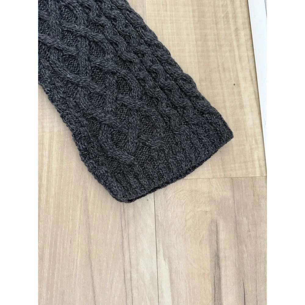 Aran Sweater Market Sweater Womens XXL Gray Cable Knit Hooded Cardigan Ireland